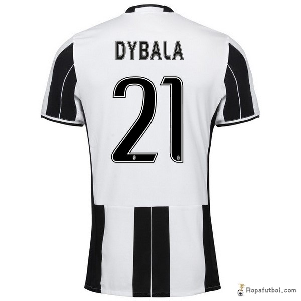 Camiseta Juventus Replica Primera Ropa Dybala 2016/17 Negro Blanco